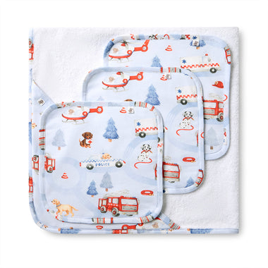 To The Rescue Organic Baby Towel & Wash Cloth Set | Snuggle Hunny