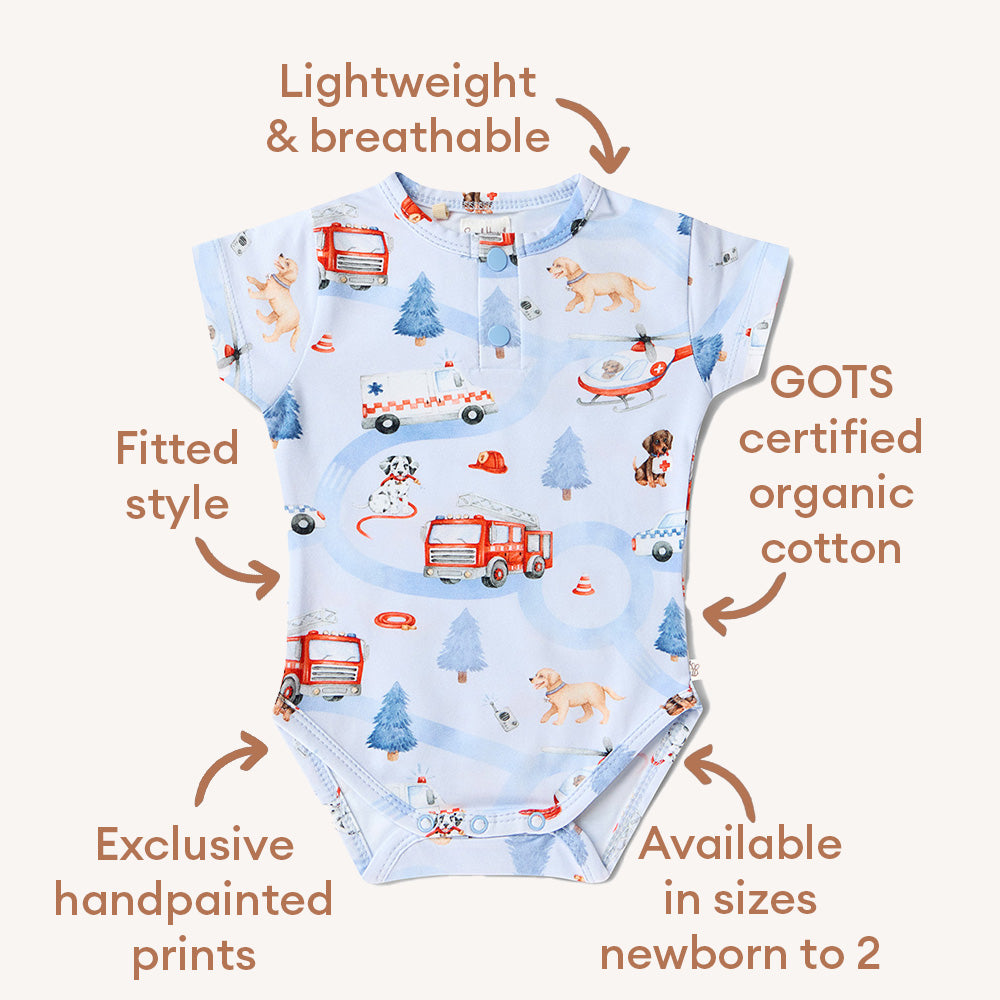 To The Rescue Short Sleeve Organic Bodysuit - View 7