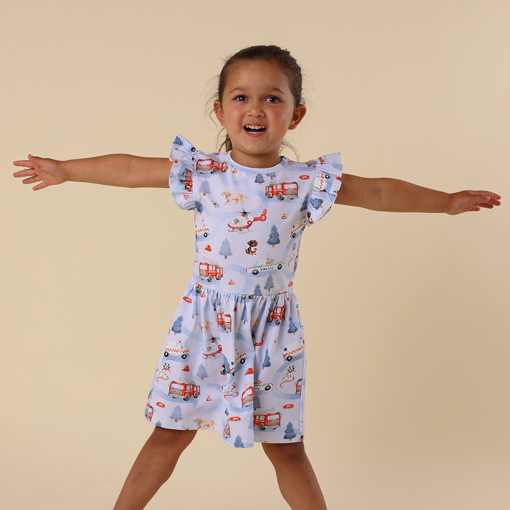 To The Rescue Short Sleeve Organic Dress - View 5