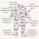 Trains Organic Snuggle Sleepsuit Zip Footie - Thumbnail 4