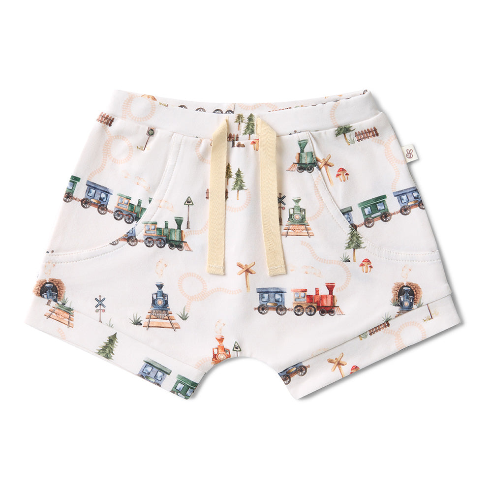 Trains Organic Shorts - View 2