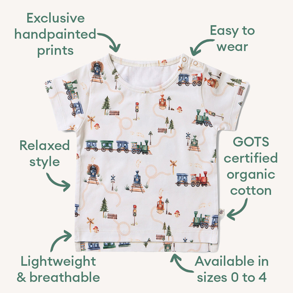 Trains Organic T-Shirt - View 4