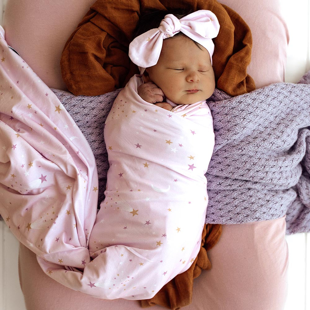 Twinkle Organic Jersey Wrap & Topknot Set - View 4