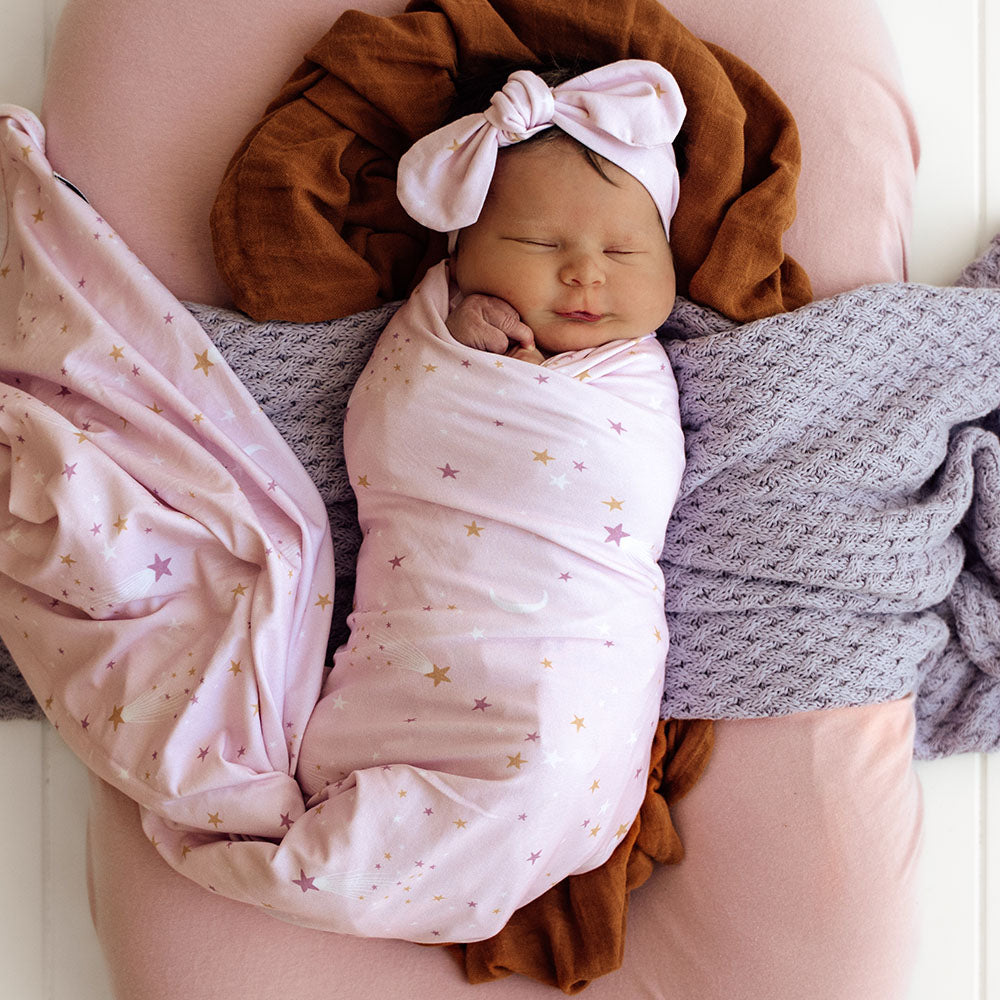 Twinkle Organic Jersey Wrap & Topknot Set - View 1