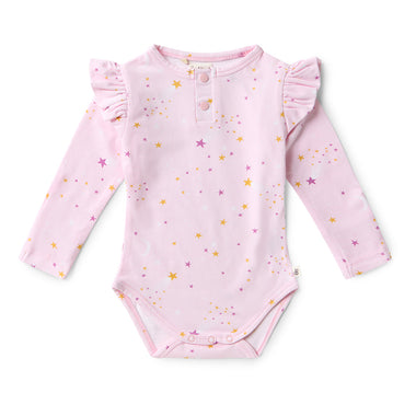 Twinkle Long Sleeve Organic Bodysuit with Frill | Snuggle Hunny