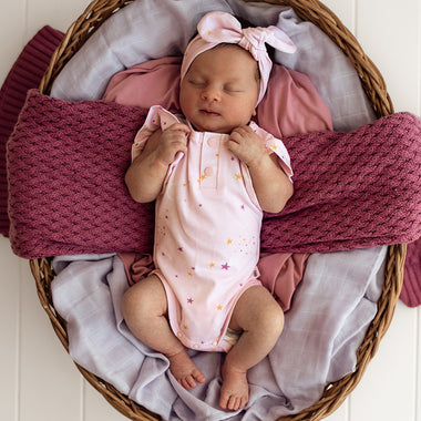 Twinkle Short Sleeve Organic Bodysuit with Frill | Snuggle Hunny