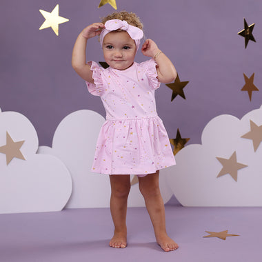 Twinkle Short Sleeve Organic Dress | Snuggle Hunny