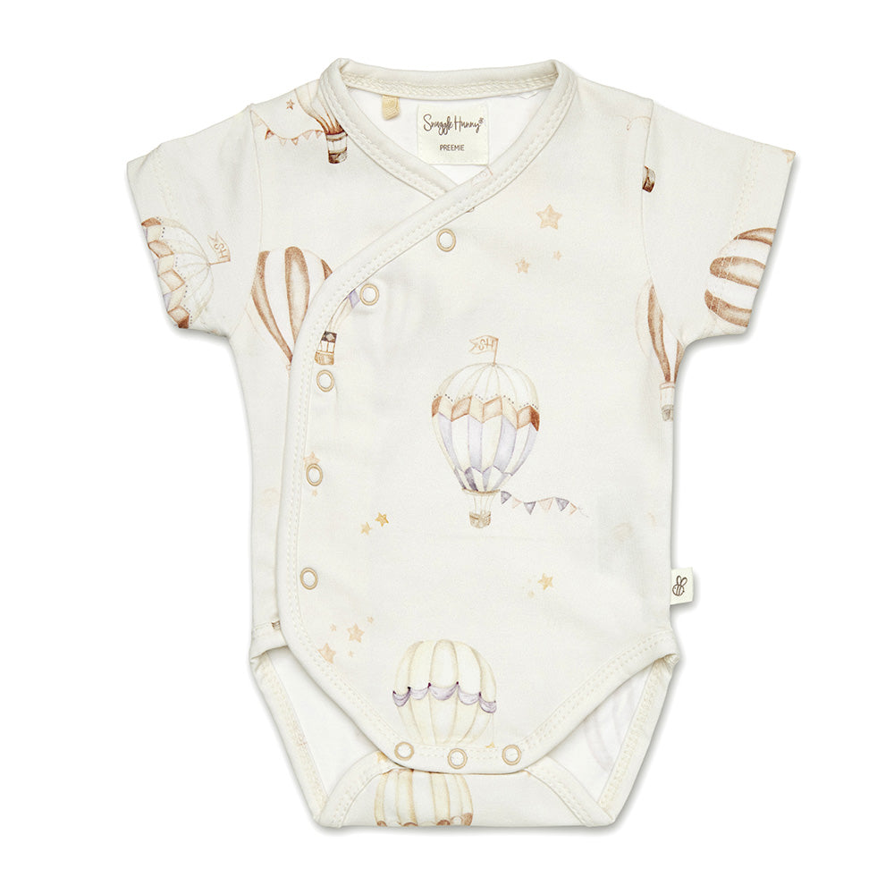 Up & Away Short Sleeve Organic Kimono Bodysuit - View 2
