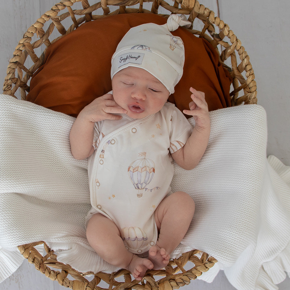 Up & Away Short Sleeve Organic Kimono Bodysuit - View 5