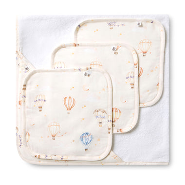 Up & Away Organic Baby Towel & Wash Cloth Set | Snuggle Hunny