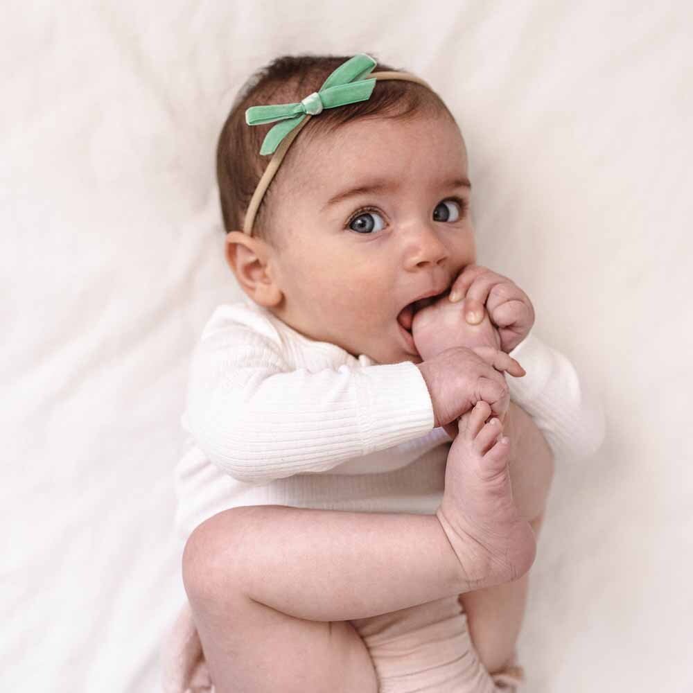 Olive Green Velvet Bow - View 5