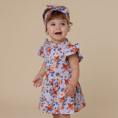 Vintage Blossom Short Sleeve Organic Dress | Snuggle Hunny