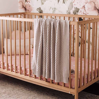 Warm Grey Diamond Knit Organic Baby Blanket-Snuggle Hunny