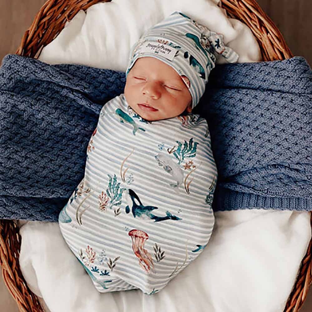 Whale Snuggle Swaddle & Beanie Set - View 1
