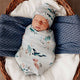 Whale Snuggle Swaddle & Beanie Set - Thumbnail 1