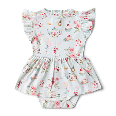 White Rabbit Short Sleeve Organic Dress | Snuggle Hunny