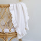 White Ruffle Knit Organic Baby Blanket - Thumbnail 4