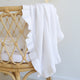 White Ruffle Knit Organic Baby Blanket - Thumbnail 1