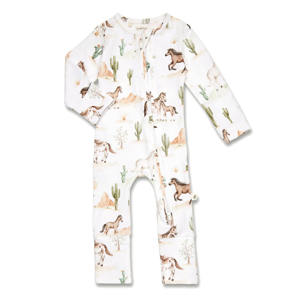Wild Horses Organic Snugglesuit Convertible Romper - View 2