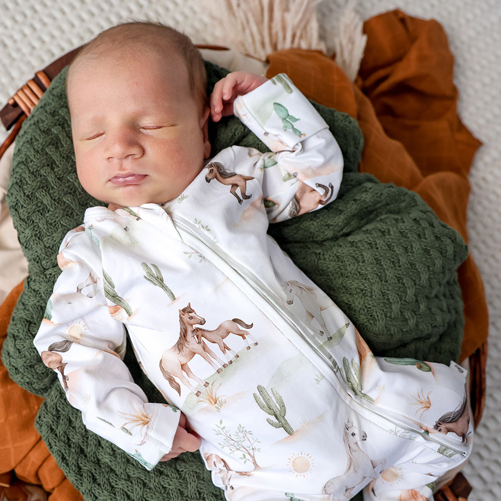 Wild Horses Organic Snugglesuit Convertible Romper - View 6