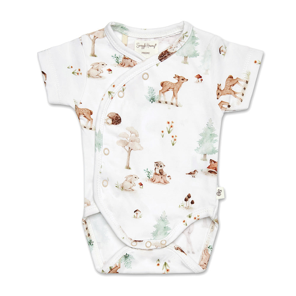 Woodland Tales Short Sleeve Organic Kimono Bodysuit - View 2