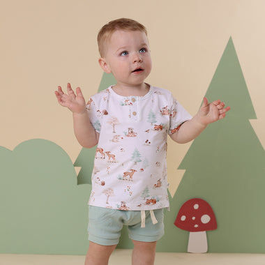 Woodland Tales Organic Short Sleeve Top | Snuggle Hunny